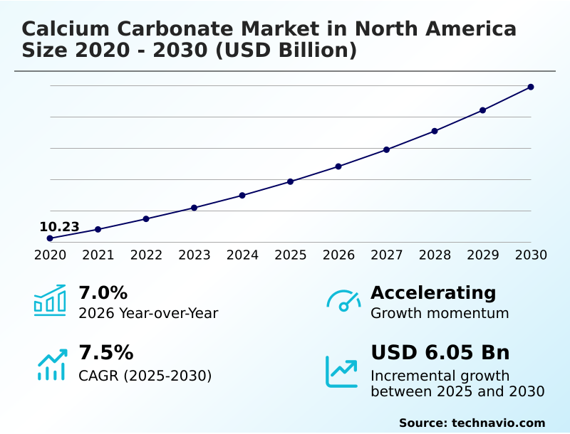North America Calcium Carbonate Market Analysis, Size, and Forecast 2026-2030: North America (US, Mexico, and Canada)