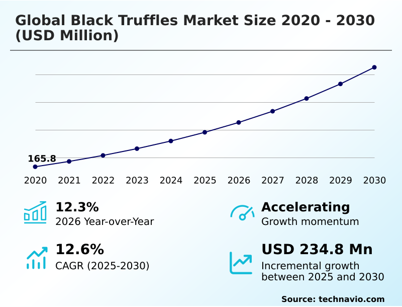 Black Truffles Market Analysis, Size, and Forecast 2026-2030: Europe (Spain, France, and Italy), North America (US, Canada, and Mexico), APAC (China, Japan, and Australia), South America (Brazil, Argentina, and Colombia), Middle East and Africa (UAE, Saudi Arabia, and South Africa), and Rest of World (ROW)
